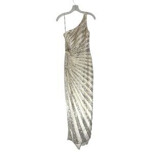 Tony Bowls Formal Dress‎ Sequin Gala Event Beaded White One Shoulder Size 4